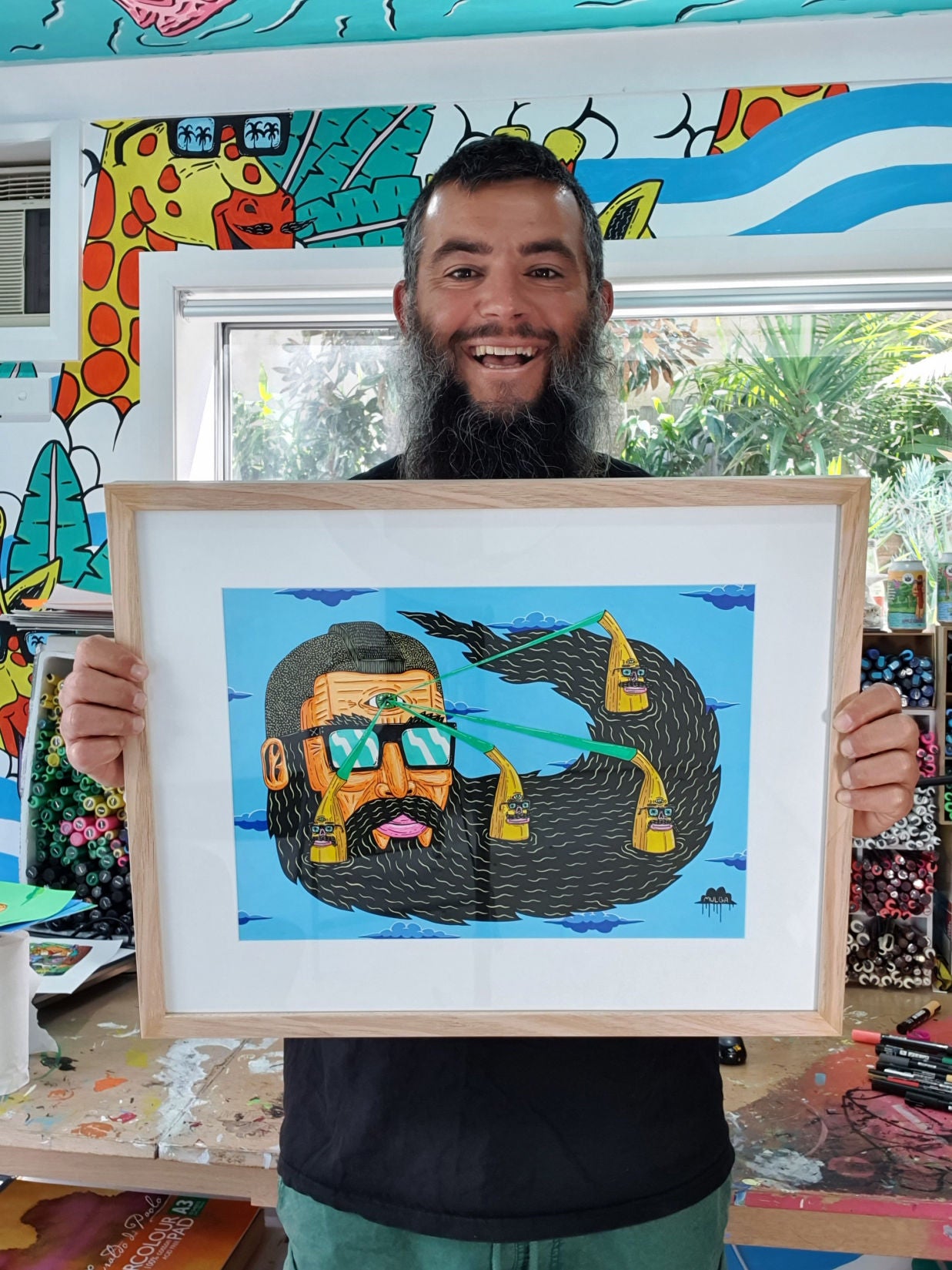 Laser Larry and his Banana Boys - Original Painting – Mulga The Artist