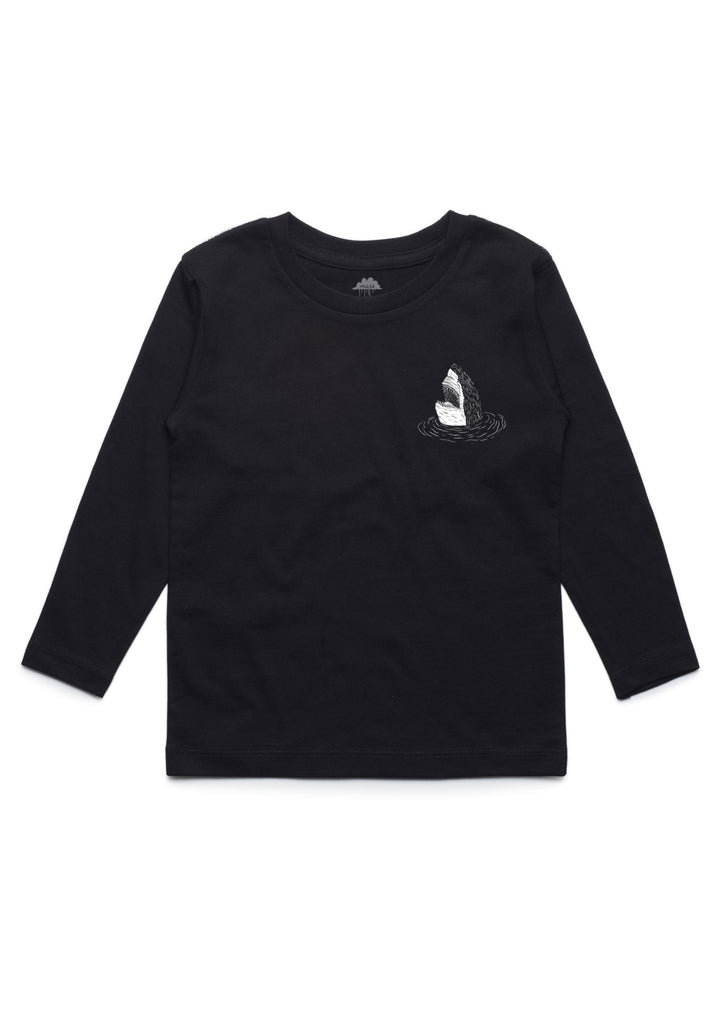 Come on in Shark - Kids LS Tee - Black