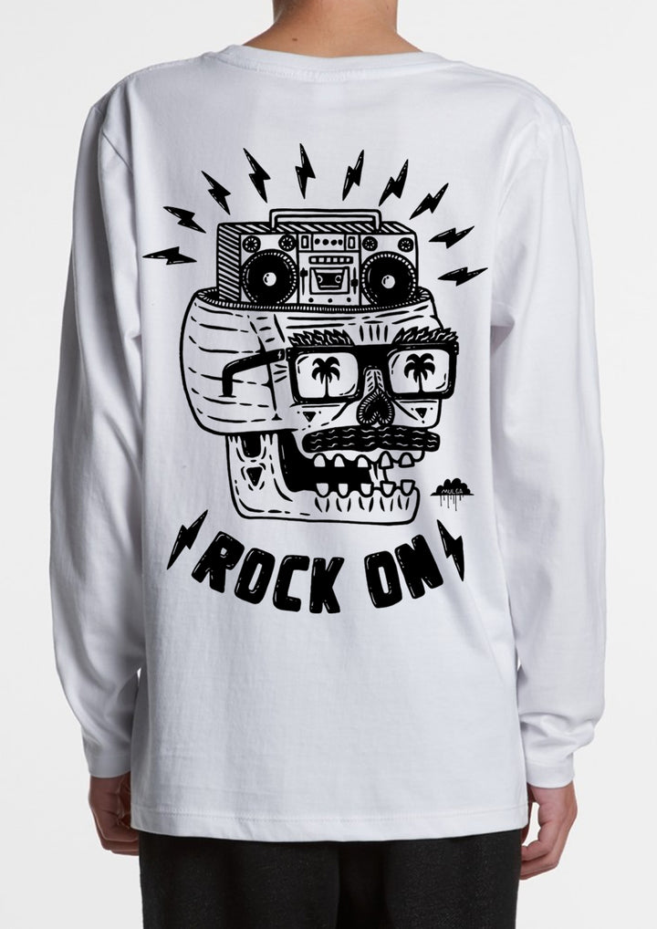 Rodney the Rocker - Kids LS Tee - White