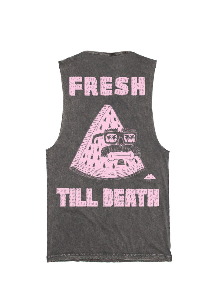 Fresh Till Death-Men's Tank-Black Stonewash