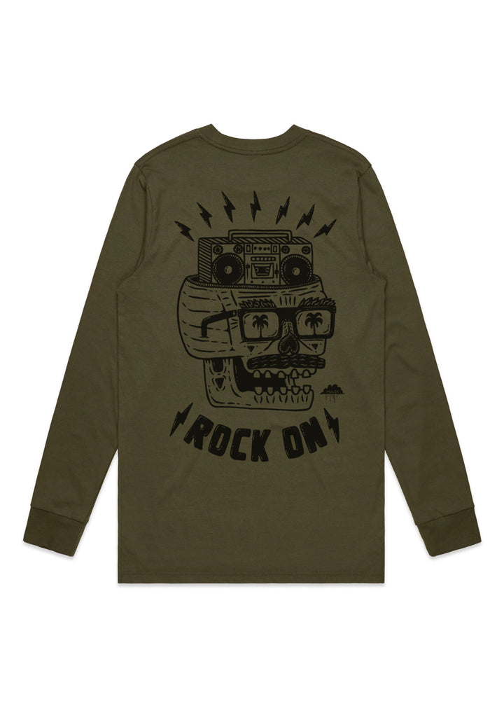 Rodney the Rocker - Unisex Long Sleeve Tee - Army Green