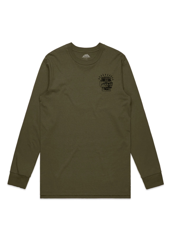 Rodney the Rocker - Unisex Long Sleeve Tee - Army Green