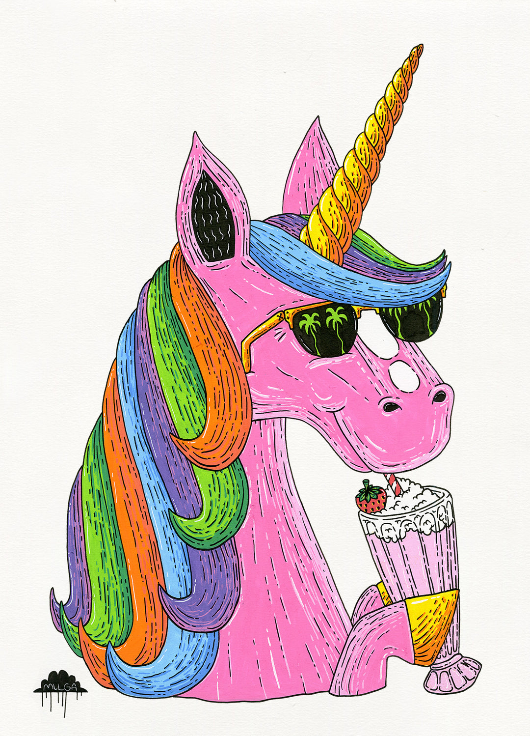 *SOLD* Millie the Milkshake Unicorn - Original Painting