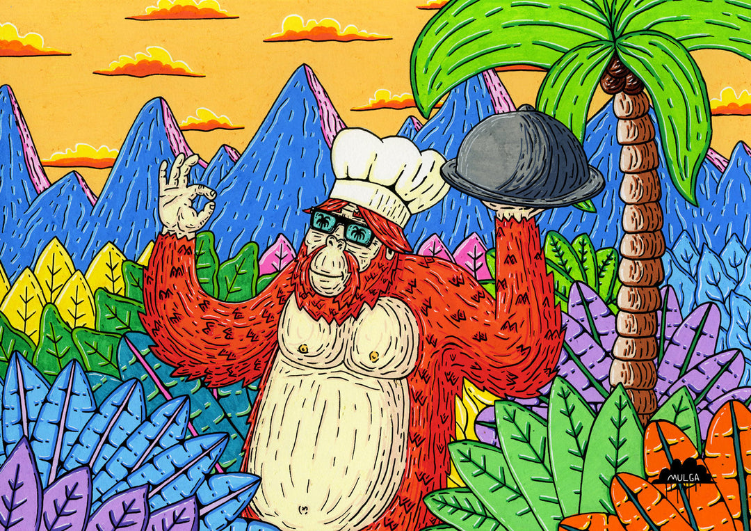 Garry the Orangutan Chef - Fine Art Print