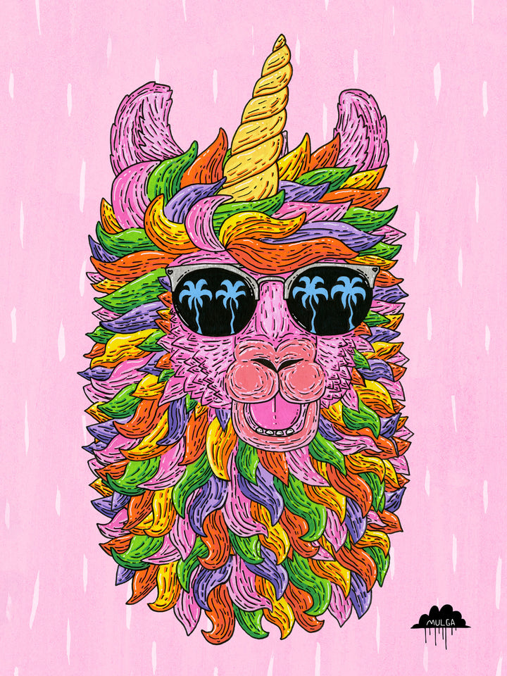 Pearl the Llamacorn - Fine Art Print