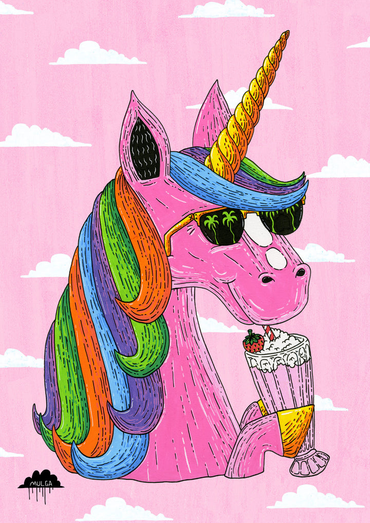 Millie the Milkshake Unicorn - Fine Art Print