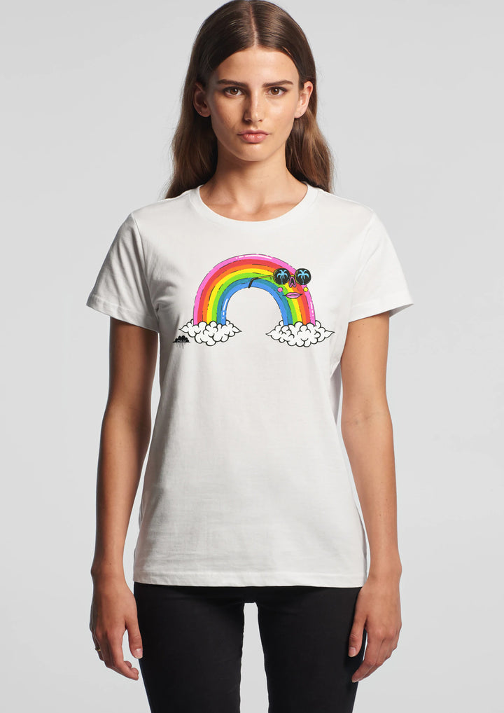 Rhonda the Rainbow-Womens Tee-White