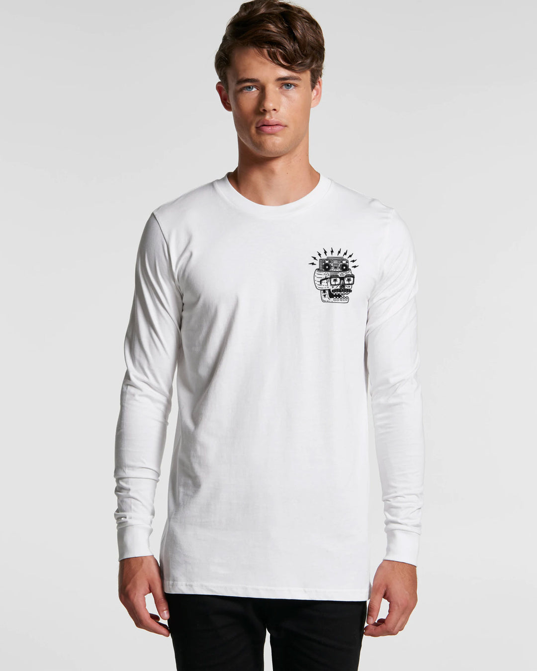 Rodney the Rocker - Unisex Long Sleeve Tee - White