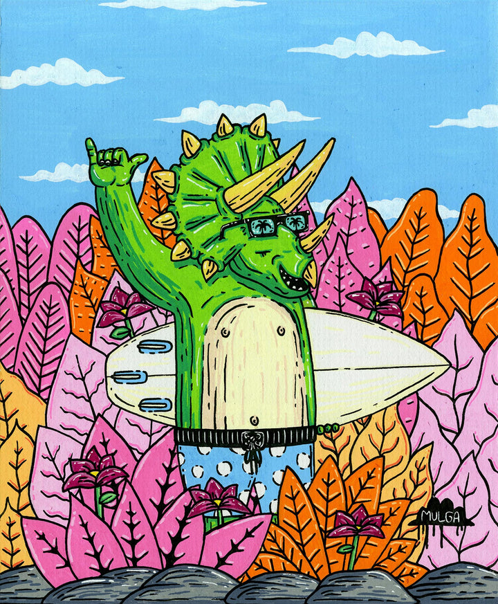 *SOLD* Ronnie the Triceratops - Original Painting