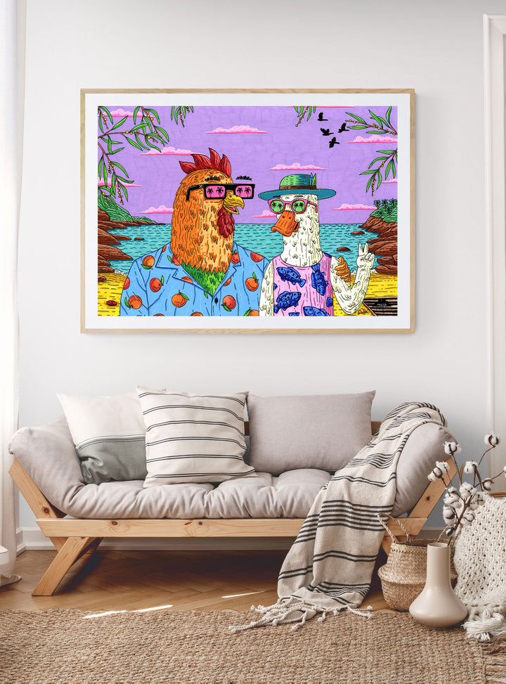 Sam the Chicken & Nat the Duck - Fine Art Print