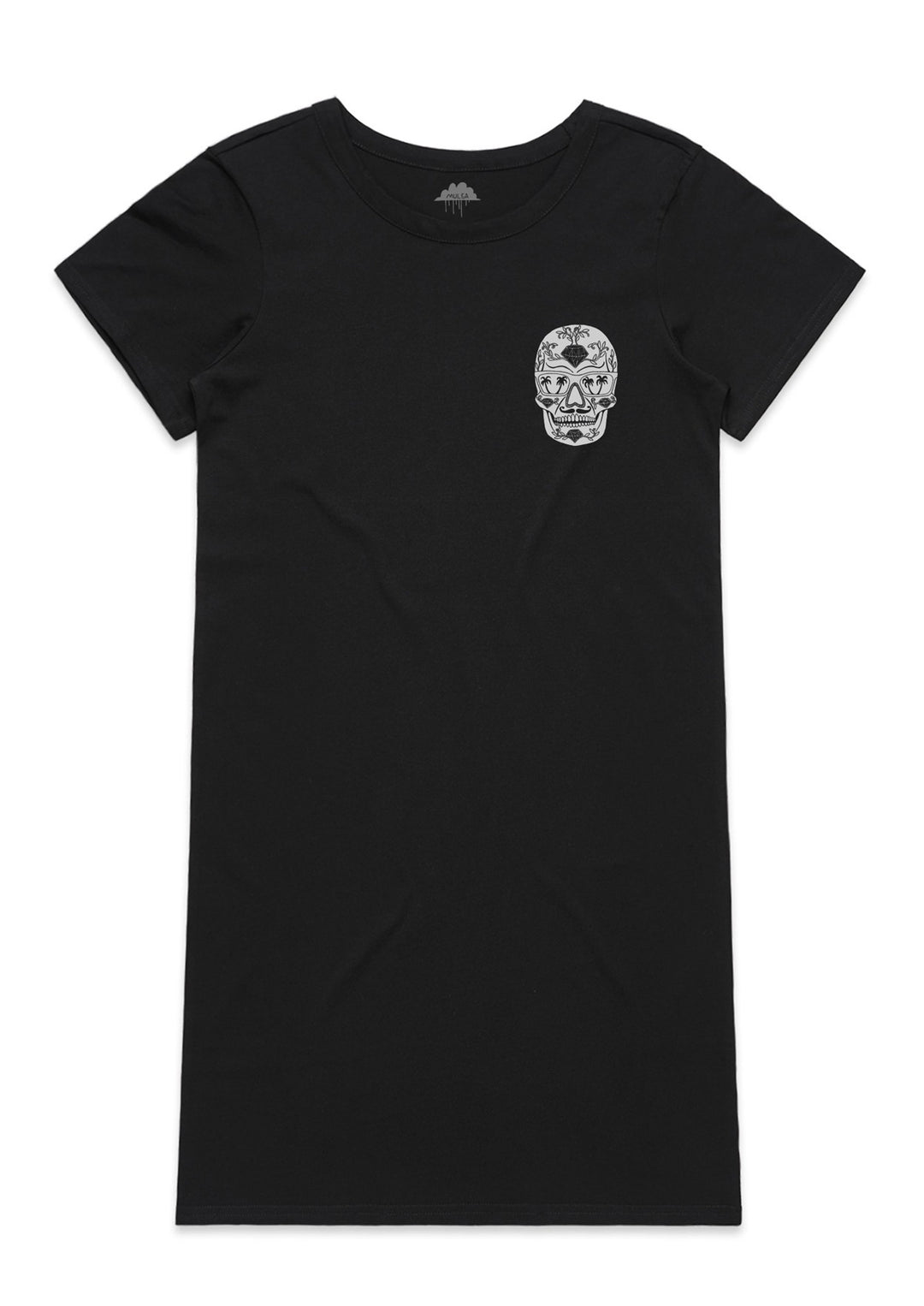 Schubert the Sugar Skull-Womens Tee Dress-Black