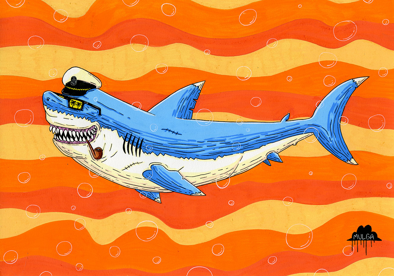 *SOLD* Shamus the Shark Original Painting Mulga The Artist
