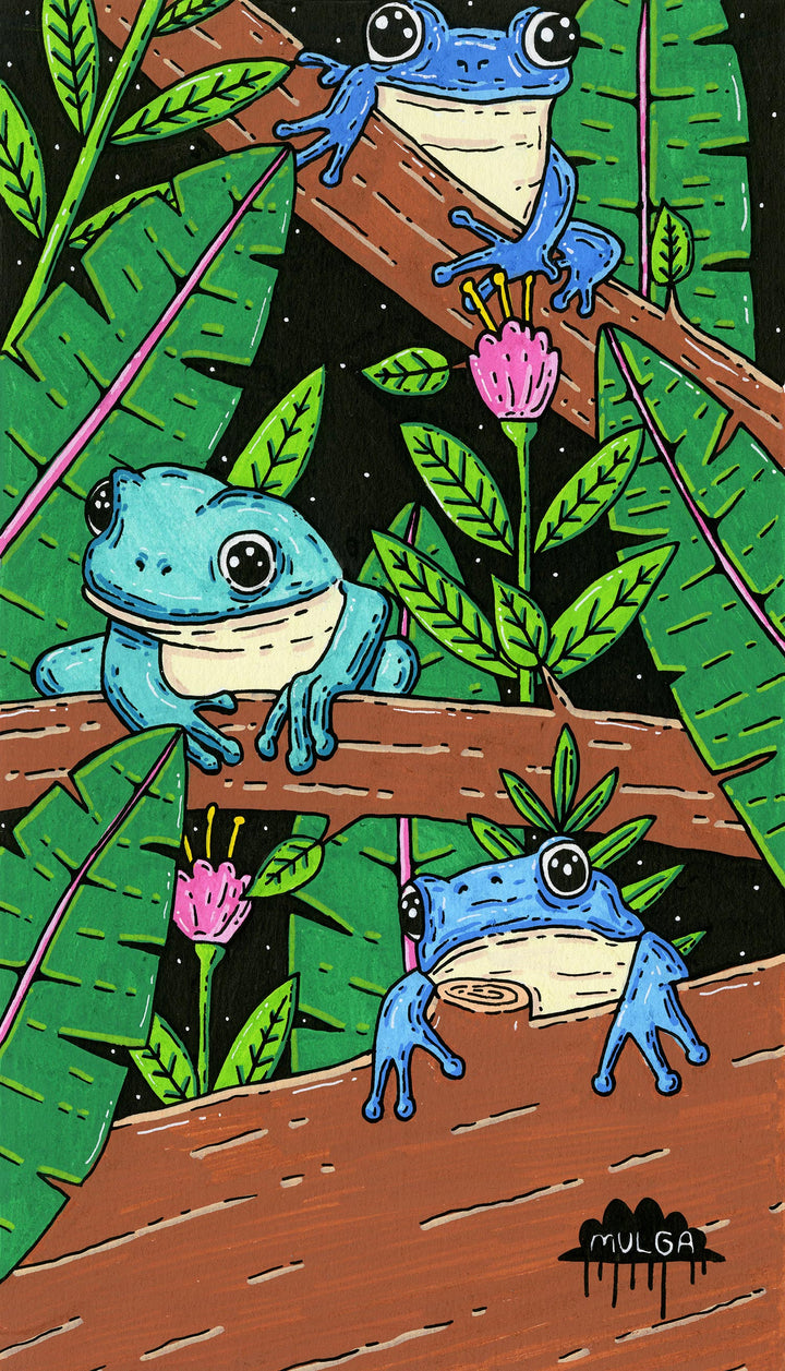 *SOLD* Three Little Frogs - Original Painting