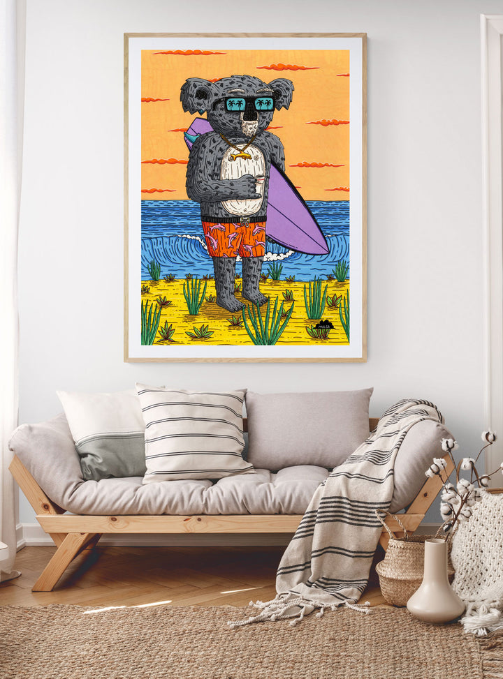 Surfer Sam the Koala - Fine Art Print