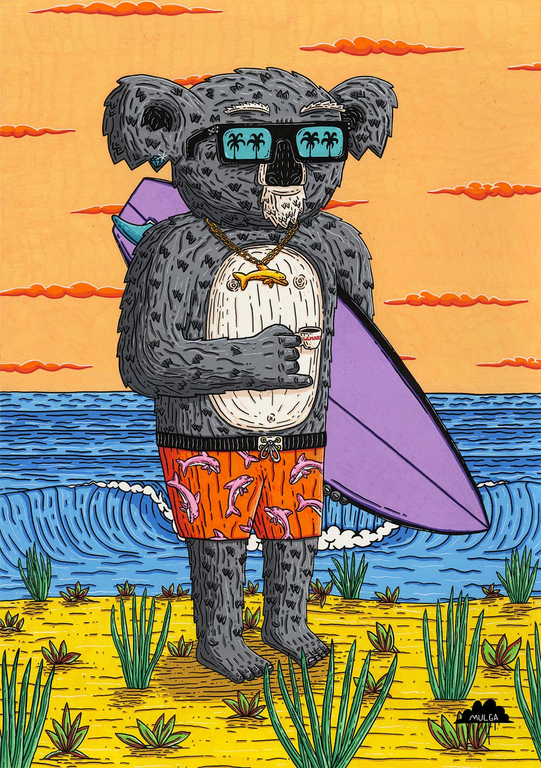 Surfer Sam the Koala - Fine Art Print