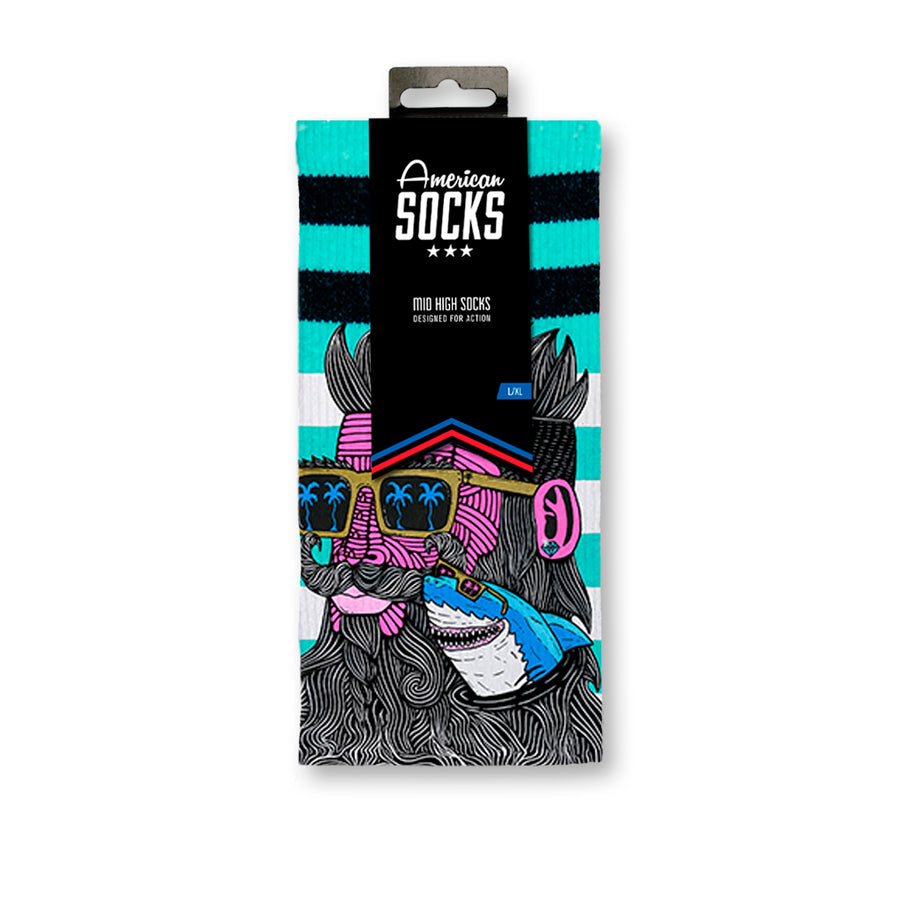 logo gene Autorizar Mulga X American Socks - 'Shark Beard Shane' Socks – Mulga The Artist