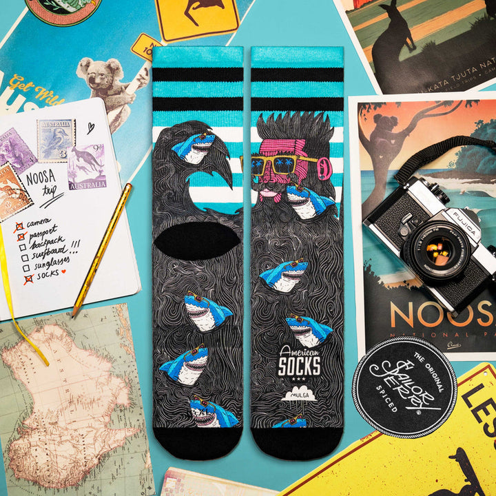 Mulga X American Socks - 'Shark Beard Shane' Socks