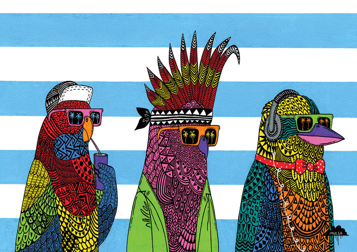 Three Rad Birds - Fine Art Print